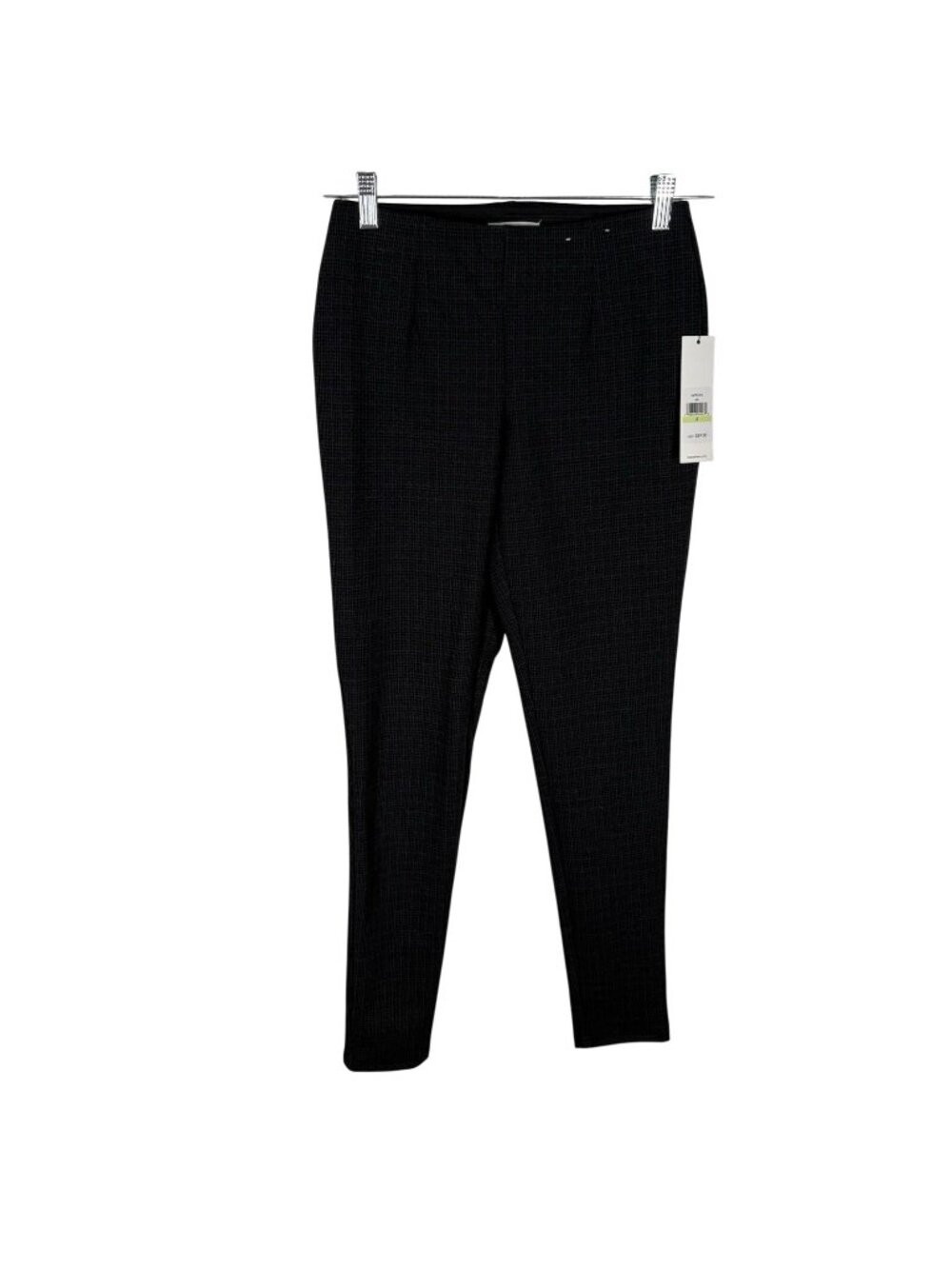 Calvin Klein Women 4 Black Gray Plaid Knit Pull On Skinny Ankle Pants NWT